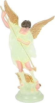 M Men Style Plastic Archangel St Michael Statue for Home Altar Decoration, Collectibles, Home, Table Car Green and Gold Plastic CarDash202536