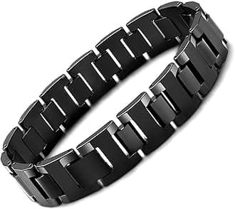 Stylish Black Solid Tungsten 8.3 Inches Link Bracelet for Men