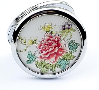 Magnifying Compact Mirror for Purse - 1x/2x Magnification Travel Makeup Mirrors,Small Flower Pocket Mirrors,Handheld 2-Sided Portable Cosmetic Mirror,Compact Mirror for Gift