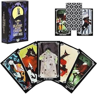 AYME Tarot Cards With 78 Pieces The Nightmare Before Christmas Decks Traditional Standard Tarot Deck Fortune Telling Card GameGame Divination Tools For Beginners, Adults (Style 20)