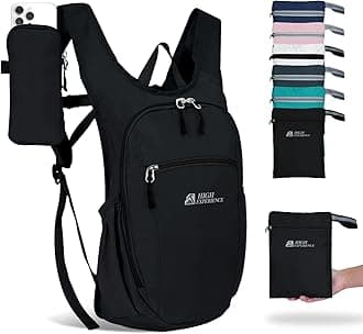 Hiking Backpack 10L/15L Small Daypack Lightweight Packable Travel Foldable Water Resistan for Women Men (Black, 10L)