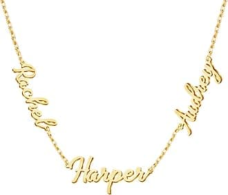 Yofair Name Necklace Personalized Custom Any Name Necklaces Jewelry 18K Gold Plated Nameplate Pendant Personalized Gift for Women