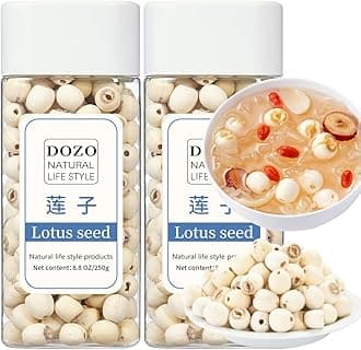 DOZO Natural Dried Lotus Seeds 17.6oz/500g Lotus Seed for Eating Core Removal Dermabrasion Premium Lotus Seed Baking＆Tea 莲子 白莲子干