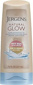 Natural Glow In-shower Moisturizer, Fair to Medium Skin Tone, 7.5 Ounce Wet Skin Lotion, Locks in Hydration with Gradual, Flawless Color