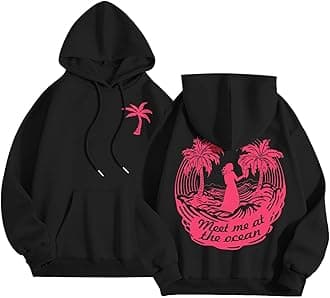 Puff Graphic Oversized Hoodies for Women Teen Girls Kids Trendy Cute Preppy Sweatshirt Long Sleeve Y2K Tops with Pockets