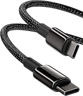 Baseus USB C Cable, 100W PD 5A QC 4.0 Fast Charging USB C to USB C Cable, Zinc Alloy Nylon Braided Type C Data Cable for Samsung S21 S20+ S10 Note 10 iPad Pro MacBook Pro Google Pixel and more (6.6ft)