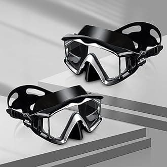 Adult Pano 3 Scuba Diving Mask, Tempered Glass Snorkel Mask Anti-Fog Swim Mask No Leakage Swim Goggles with Nose Cover Snorkeling Gear for Snorkeling, Freediving, Swimming