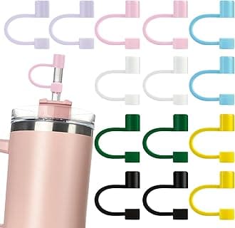 Velaco 14Pcs 0.4in/10mm Diameter Silicone Straw Covers Cap Compatible with Stanley 20 30&40 Oz Cup, Straw Toppers for Stanley 40 Oz Tumbler with Handle, Dust-Proof Straw Caps for Water Bottle