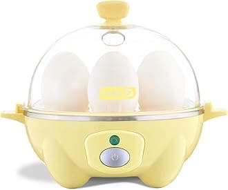 Dash Rapid Egg Cooker: 6 Egg Capacity Electric Egg Cooker for Hard Boiled Eggs, Poached Eggs, Scrambled Eggs, or Omelets with Auto Shut Off Feature - Yellow