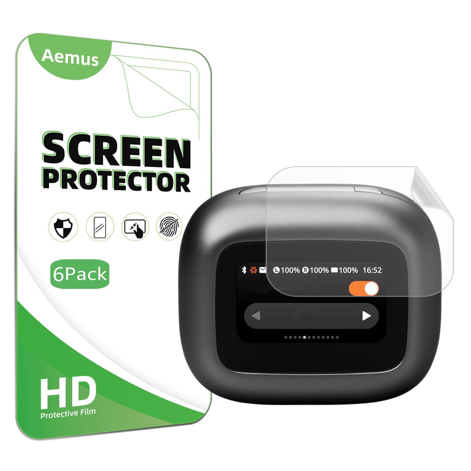 Screen Protector Compatible for JBL Live Beam 3, Buds 3, Flex 3 (6 Pack) HD PET Film, For Earbuds charging case screen