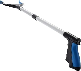 Reacher Grabber Tool, 32" Foldable Grabber Reacher for Elderly, Lightweight Extra Long Handy Trash Claw Grabber, Reaching Assist Tool for Trash Pick Up, Nabber, Litter Picker, Arm Extension (Blue)