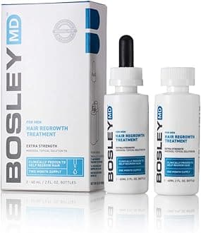 BosleyMD Men's & Women's Hair Re-growth Treatment, 2%-5% Minoxidil Topical Solution