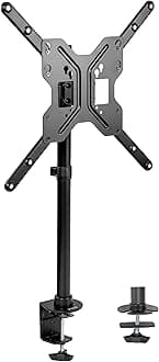 Ultra Wide TV Desk Mount for up to 55 inch Screens Weighing 66 lbs, Full Motion Height Adjustable Single Television Stand, Black, STAND-V155C