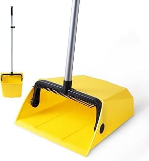 Commercial Dustpan with Comb Outdoor Indoor for Courtyard Garage Lobby Mall Market Floor Home Kitchen Room Office Pet Hair Rubbish