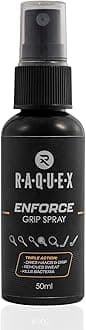 – Raquex Enforce Grip Spray 50ml / 200+ Applications – Racket Grip Spray for Dry, Sweat-Free Hands. For Tennis, Squash, Padel, Pickleball, Badminton, Hockey, Cricket, Rugby