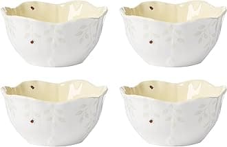 Lenox 897771 Butterfly Meadow Floral Dessert Bowls, Yellow, Set of 4