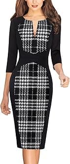 Vfshow Womens Elegant Front Zipper Slim Work Business Office Party Cocktail A-Line Dress