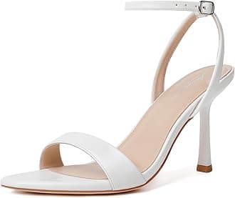 MostrinHeels for Women Strappy Lace Up Ankle Strap Heels Pointed Open Toe Stiletto High Heeled Sandals for Prom, Party, Daily
