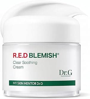 Dr. G R.E.D. Blemish Clear Soothing Cream - Calming Korean Moisturizer for Redness - Soothes Acne & Irritation - With Centella Asiatica - Long-Lasting Hydration - 2.36 fl oz