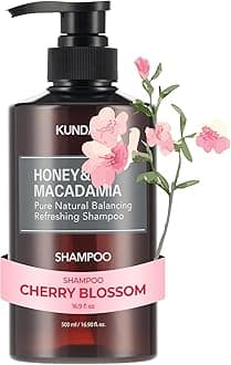 Honey & Macadamia Natural Shampoo Korean Hair Care Shampoo Damage Repair Strengthen, Nourish, with Argan Oil, Free Paraben & Sulfate 16.9 fl oz (Cherry Blossom)