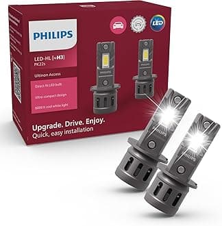 Philips automotive lighting Ultinon Access LED car headlight bulb (H3), ultra-compact direct-fit, 80%, 6.000K, set of 2