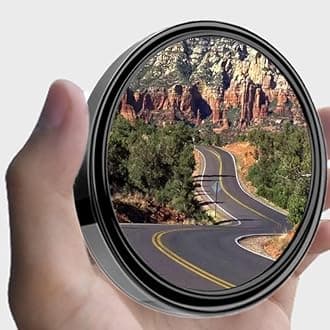 2PCS Small Blind Spot Mirror, 3-inch Round HD Glass Convex Rear View Mirror, Strong Adhesive for Car, Van, SUV and Trucks (3"(75mm), Black Frame)