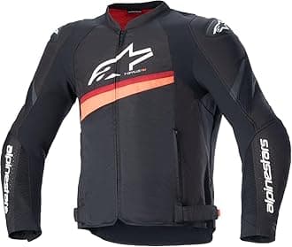 T-GP Plus V4 Airflow Jacket, Lightweight Mesh Construction, CE-Certified, Sport Fit, DFS Shoulder Protection, Hot Weather Riding Gear, XL, Black/Red