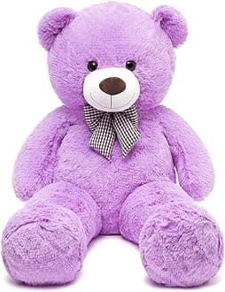 MorisMos Giant Teddy Bear 4 Feet, 47inch Stuffed Animal Big Teddy Bear Plush, Classic Gift Girlfriend Boyfriend on Birthday, Violet