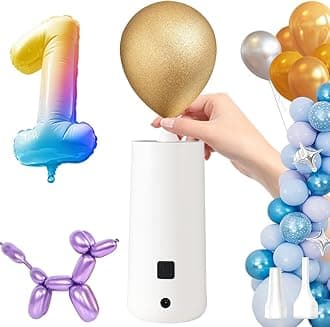 3T6B Balloon Pump Electric Air Pump for Balloons Portable Balloon Inflators Blower Machine for Birthday Party Balloon Decorations for Long Animal Twisty Curly Balloon, Foil Balloons(12V 18W)