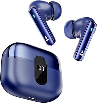 Airdopes 121 Pro Plus,100H Battery,4Mics ENx,Low Latency,Fast Charge, LED Display, Stream Ad Free Music via App Support, Bluetooth in Ear Earbuds, TWS Ear Buds Wireless Earphones with mic (Blue)