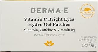 Derma E Vitamin C Bright Eyes Hydro Gel Patches, Natural, Cruelty Free, 3 Ounce (Pack of 1)