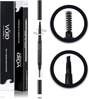 VOID Homme Black Beard Filler Pen Kit - Fuller, Natural-Looking Beard with Waterproof Pencil, Liner, and Marker