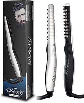 Beard Straightener Comb for Men,Hair Hot Comb,Quick Electric Heated Beard Brush Styler,Travel Portable Styling Comb beard iron, Multifunctional Straightening Brush