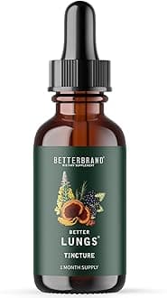 BetterbrandBetterLungs Tincture - Daily Respiratory Health Supplement | Mullein Leaf, Elderberry, Ginseng and Reishi Mushroom | Lung Health Wellness | 30 Day Supply