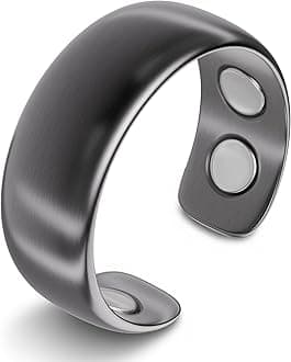 MagnetRX® Magnetic Ring - Elegant Stainless Steel Ring - Magnet Rings for Men (Gunmetal | Size: 8)