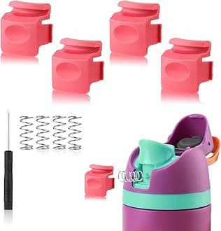 PEUTIER4pcs Replacement Button Compatible with Owala FreeSip 24oz 32oz, Water Bottle Lid Mouth Push Switch Top Cap Seal Stopper Replacement Parts for Owala 19/24/32/40oz Accessories, Carmine