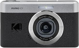 PIXPRO C1 Digital Camera, 13MP Compact Point & Shoot with 4X Digital Zoom, 26mm f/2.0 Wide Angle, 180 Degree Flip Screen, 1080p HD Video, Black