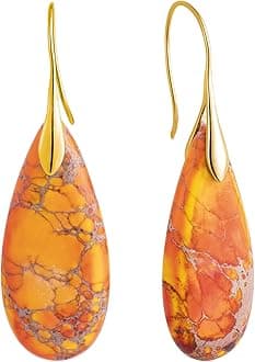 Stone Fishhook Dangle Drop Earrings Statement Earrings for Women Stone