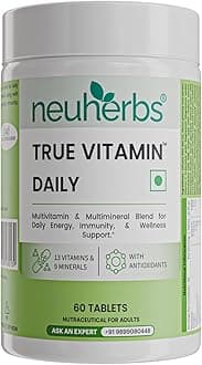 Daily Multivitamin 60 Tablets |True Vitamin for Men & Women with Vitamin C, B12, D, Magnesium,Iron & Zinc | Supports Energy, Stamina & Immunity