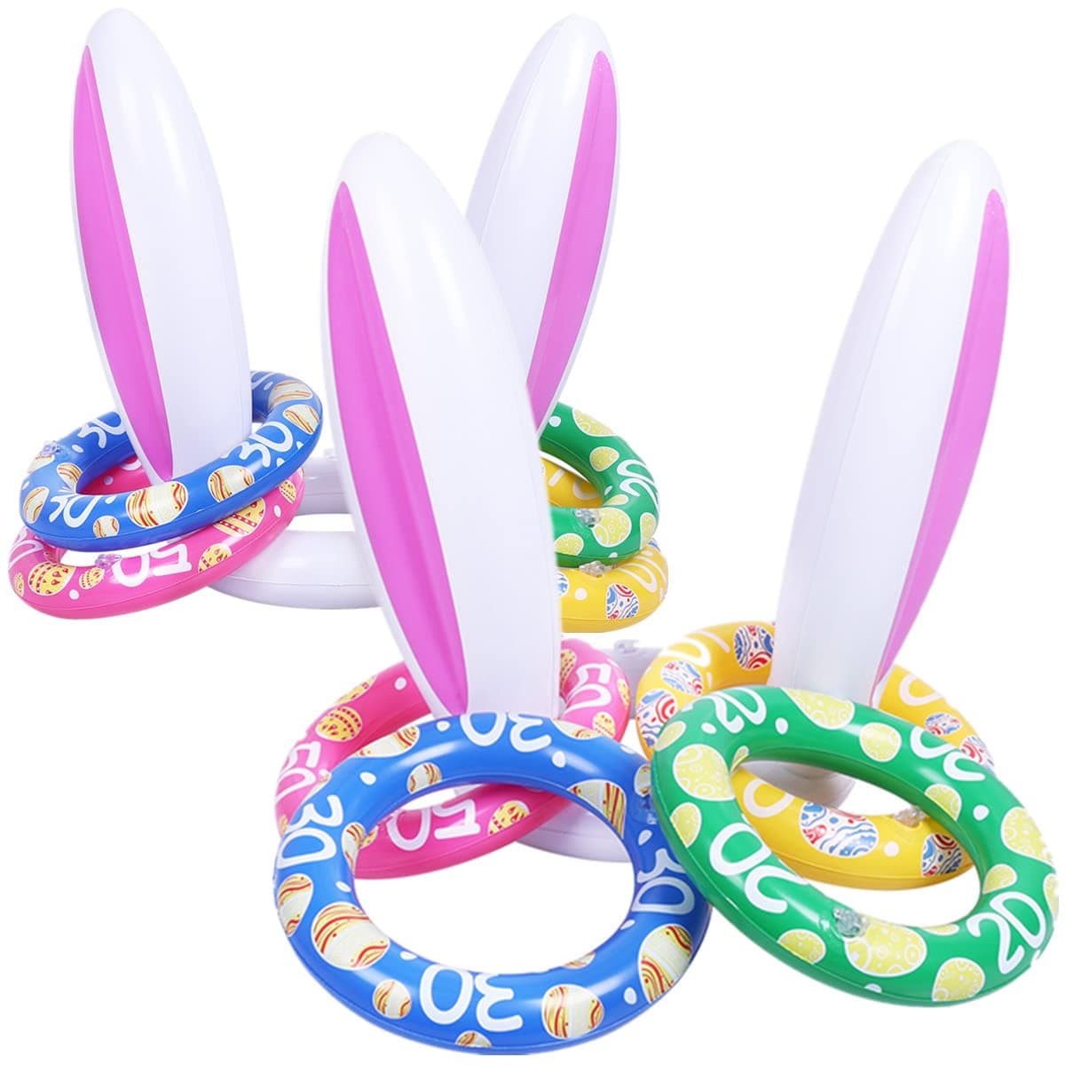Max Fun Inflatable Bunny Ears Ring Toss Game Pack of 2 for Easter Party (Inflatable Bunny Ears)