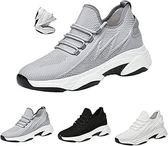 Men's Hidden Height Increase (1.6”-4”) Sneakers, Breathable Mesh Lightweight Casual Athletic Shoes