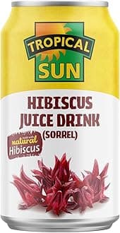 Tropical Sun Hibiscus Juice Drink Made with Natural Hibiscus (Sorrel), 330ml (Pack of 12)