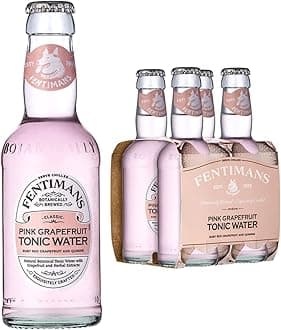 Fentimans Pink Grapefruit Tonic Water - Botanically Brewed Soft Drink - Exquisitely Crafted & Refreshing Soft Drinks - Gluten Free and Vegan Friendly - 4 x 200 ml Bottles