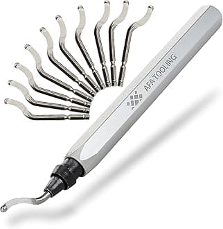 AFA Tooling - Deburring Tool Micro-Polished & Anodized Handle with 11 High-Speed Steel M2 Blades, Deburring Tool 3D Printing, Reamer Tool for Metal, PVC, Copper Pipe, Plastic, Resin & 3D Printed Edges