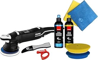 RUPES LHR15 Mark III Buffer Polisher for Car Detailing, Orbital Cleaner, Car Cleaning Tool for Washing, with Polisher, Compound, Foam & Claw Pad, Cable Clamp & Towels (Starter Kit)