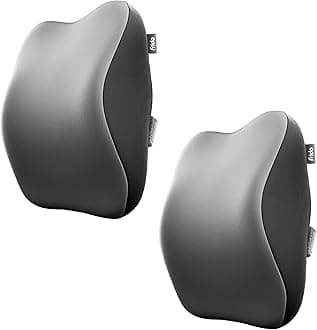 Frido Ultimate Car Neck Rest Pillow, Ultrasoft Car Pillow for Comfortable Car Rides, Superior Neck Support, Relieves Neck Pain, Hi-Per Foam Head Rest Pillow with Washable Velvet Cover, Grey- Pack of 2