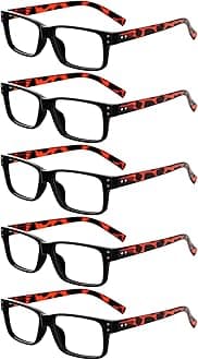 Eyekepper Vintage Reading Glasses for Men - 5 Pack Spring Hinges Classic Readers