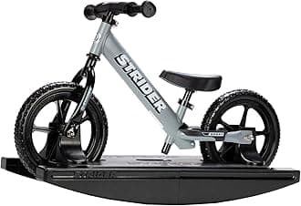 Strider 12" Sport Bike (Matte Gray) + Locking Base - Helps Teach Baby How to Ride a Balance Bike - Kids 6 Months to 4 Years Old - Easy Assembly and Adjustment