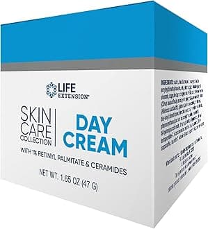 Life Extension Skin Care Collection Day Cream, retinyl palmitate, rice bran ceramides, shea butter, green tea, daytime nourishment to regenerate collagen & moisturize skin, 1.65 oz (47 g)