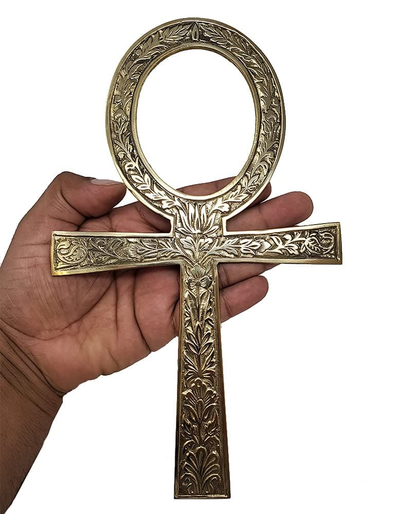 Solid Brass Ankh 9.75"~ Perfect for your Altar, Wall Décor, Gift Giving, Ritual needs. Made of 100% yellow brass quality product ® (Brass Ankh 9.75")